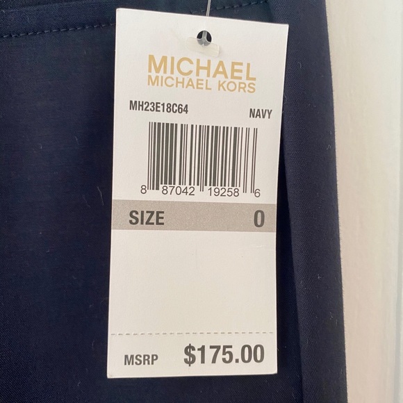 MICHAEL Michael Kors Navy pant w Gold Chain - Picture 4 of 8